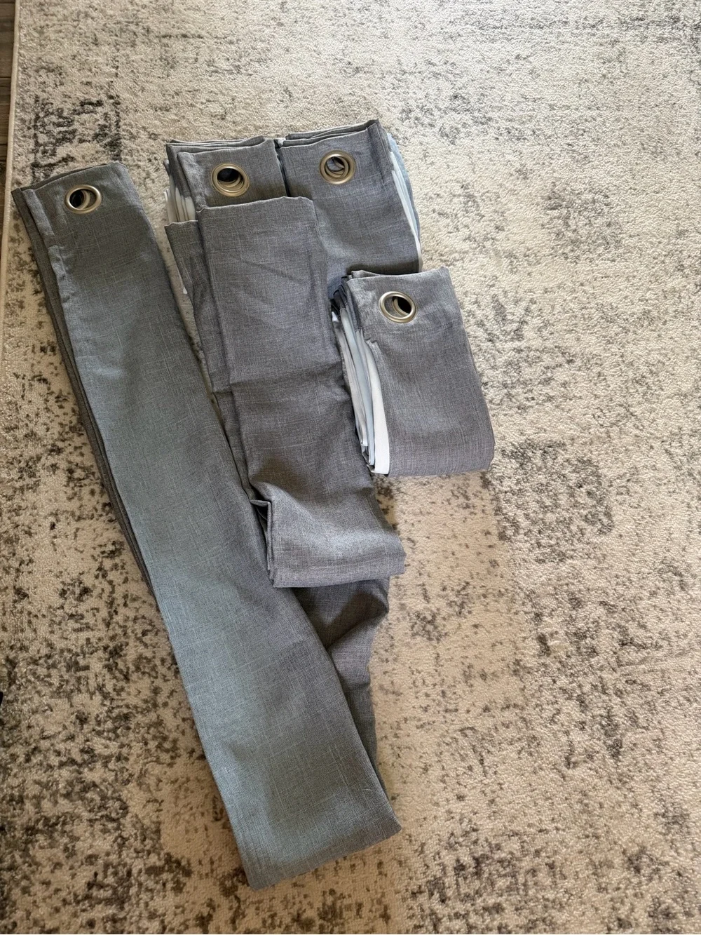 4 lined linen curtains